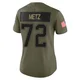 Lorenz Metz ＃72 New England Patriots Limited 2025 Salute to Service Jersey - Women's Olive