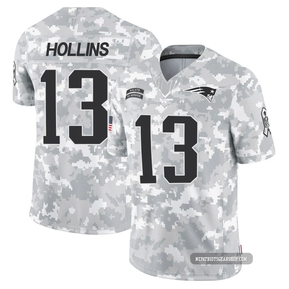 Mack Hollins ＃13 New England Patriots Limited 2024 Salute to Service Jersey - Youth Arctic Camo