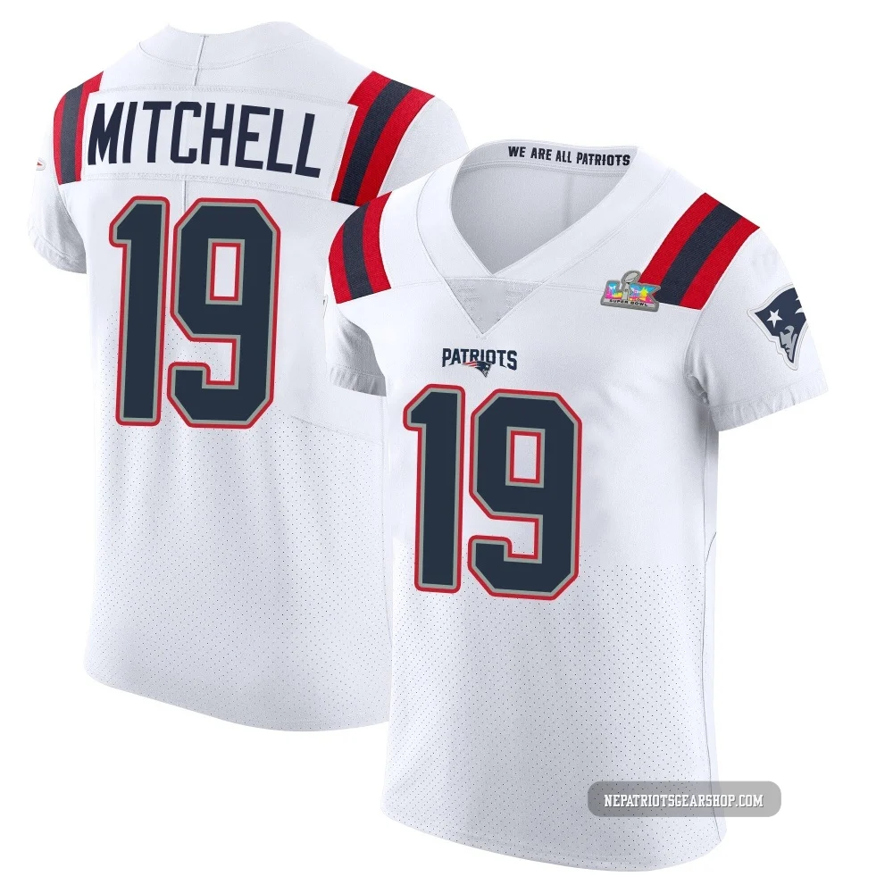 Malcolm Mitchell ＃19 New England Patriots Elite Vapor Untouchable Super Bowl LX Patch Jersey - Men's White