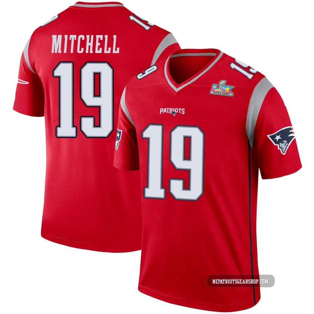 Malcolm Mitchell ＃19 New England Patriots Legend Inverted Super Bowl LX Patch Jersey - Men's Red