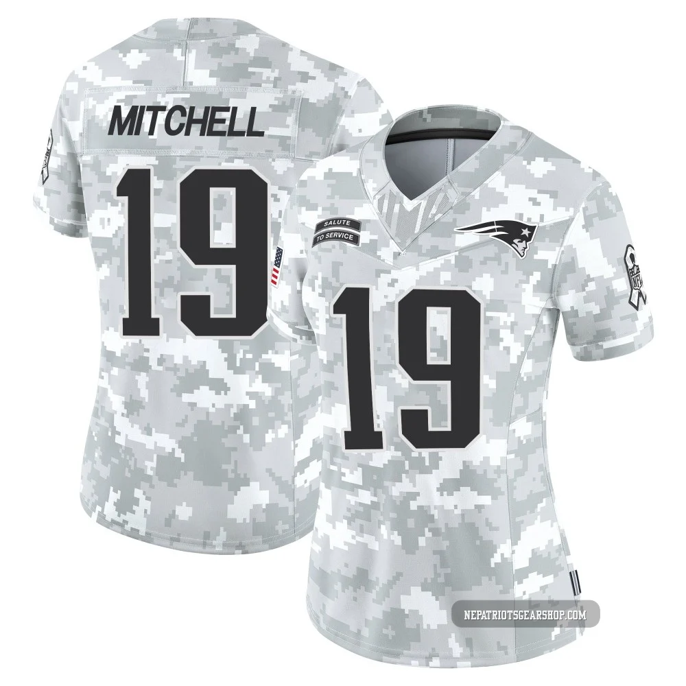 Malcolm Mitchell ＃19 New England Patriots Limited 2024 Salute to Service Jersey - Women's Arctic Camo