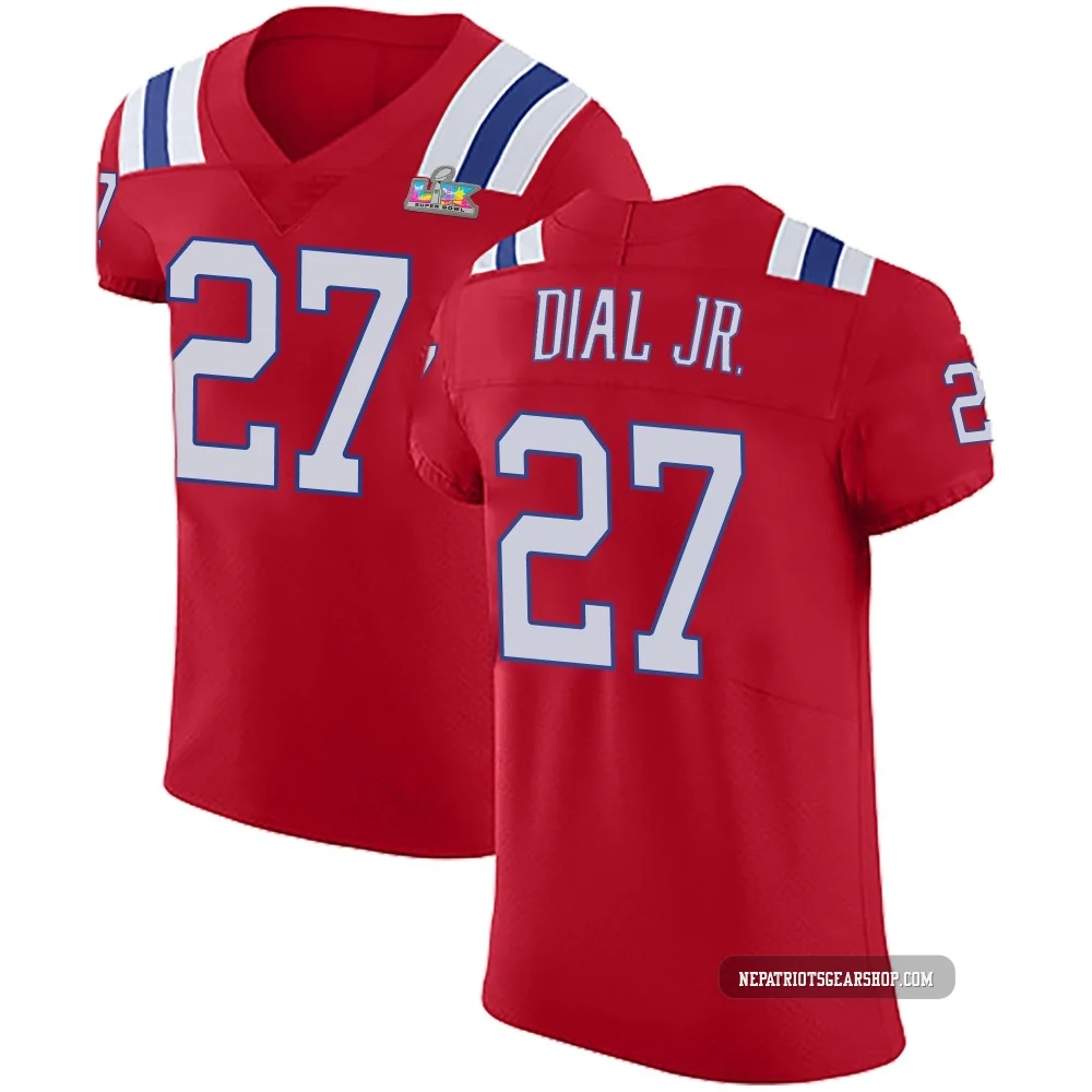 Marcellas Dial Jr. ＃27 New England Patriots Elite Vapor Untouchable Alternate Super Bowl LX Patch Jersey - Men's Red