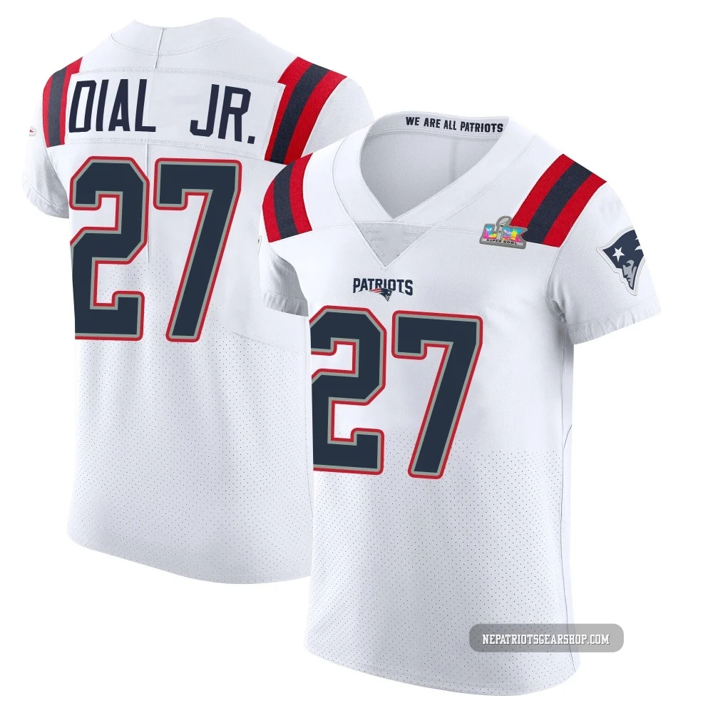 Marcellas Dial Jr. ＃27 New England Patriots Elite Vapor Untouchable Super Bowl LX Patch Jersey - Men's White