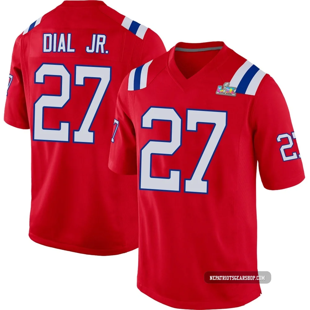 Marcellas Dial Jr. ＃27 New England Patriots Game Alternate Super Bowl LX Patch Jersey - Youth Red