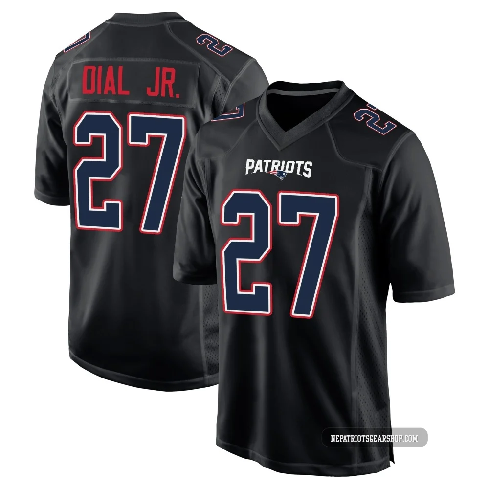 Marcellas Dial Jr. ＃27 New England Patriots Game Carbon Fashion Jersey - Men's Black