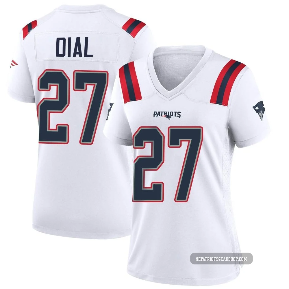 Marcellas Dial Jr. ＃27 New England Patriots Game Jersey - Women's White