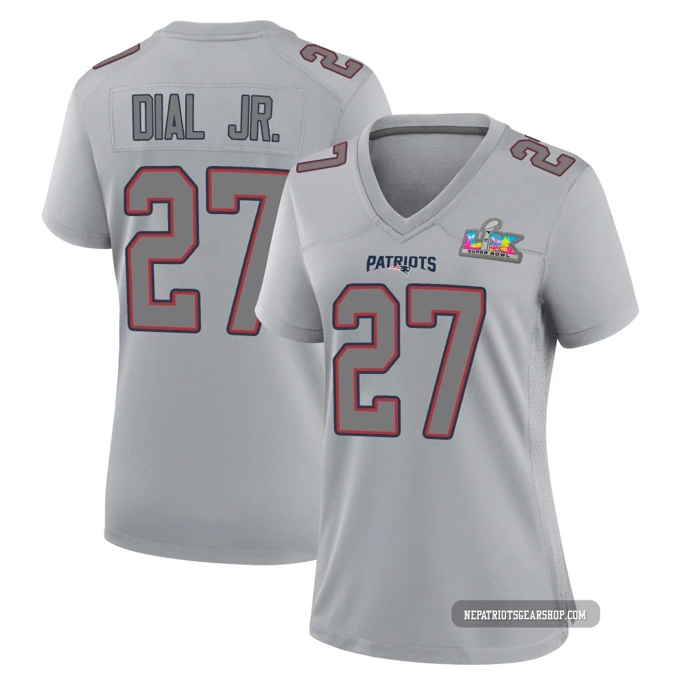 Marcellas Dial Jr. ＃27 New England Patriots Game Silver Atmosphere Fashion Super Bowl LX Patch Jersey - Women's