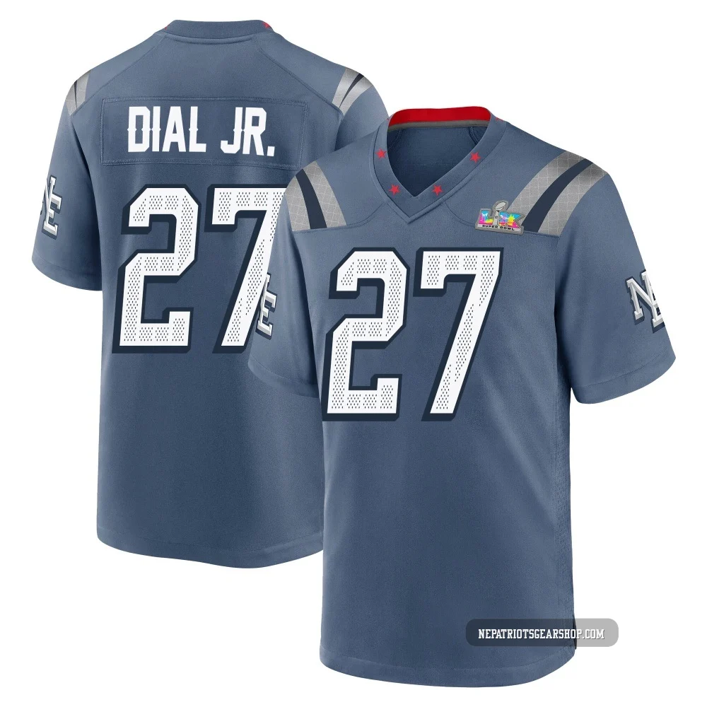 Marcellas Dial Jr. ＃27 New England Patriots Game Storm 2025 Rivalries Collection Super Bowl LX Patch Jersey - Youth Blue
