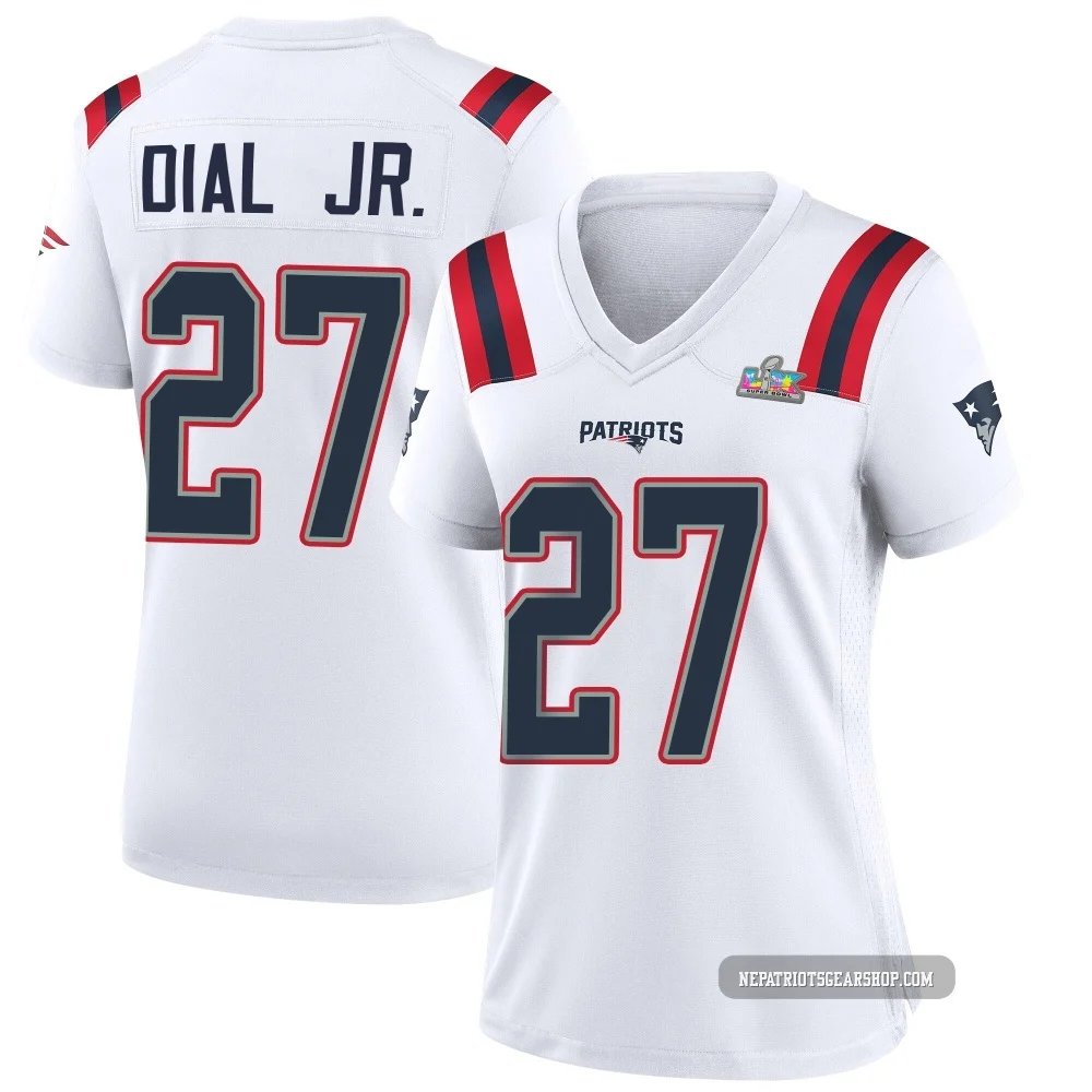 Marcellas Dial Jr. ＃27 New England Patriots Game Super Bowl LX Patch Jersey - Women's White