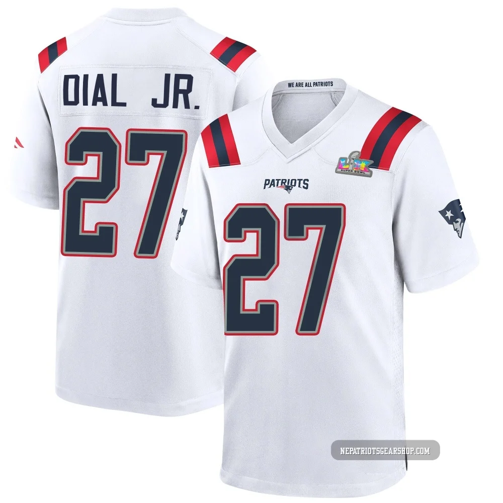 Marcellas Dial Jr. ＃27 New England Patriots Game Super Bowl LX Patch Jersey - Youth White