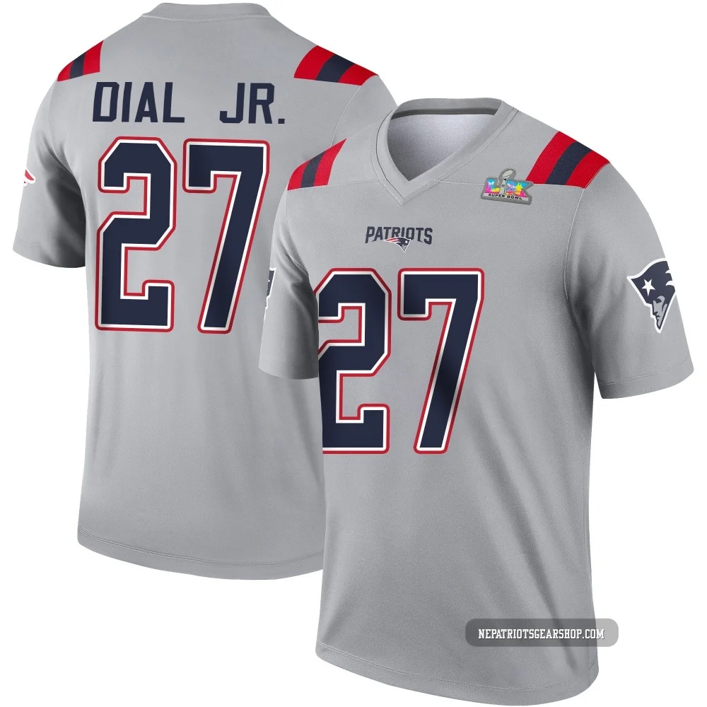 Marcellas Dial Jr. ＃27 New England Patriots Legend Inverted Super Bowl LX Patch Jersey - Youth Gray
