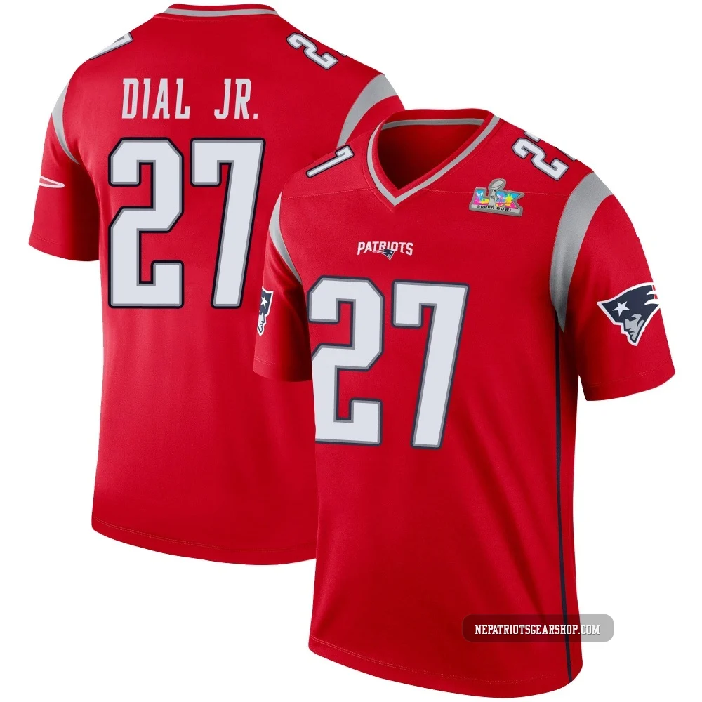 Marcellas Dial Jr. ＃27 New England Patriots Legend Inverted Super Bowl LX Patch Jersey - Youth Red