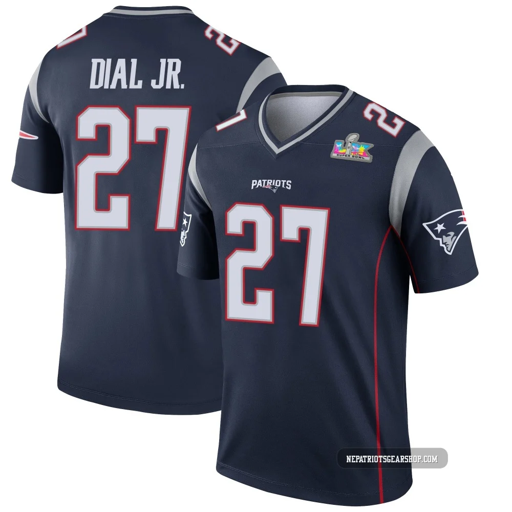 Marcellas Dial Jr. ＃27 New England Patriots Legend Super Bowl LX Patch Jersey - Men's Navy