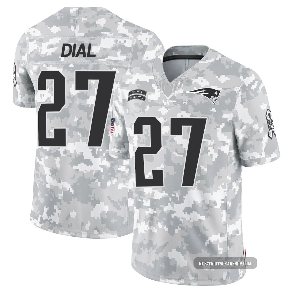 Marcellas Dial Jr. ＃27 New England Patriots Limited 2024 Salute to Service Jersey - Men's Arctic Camo
