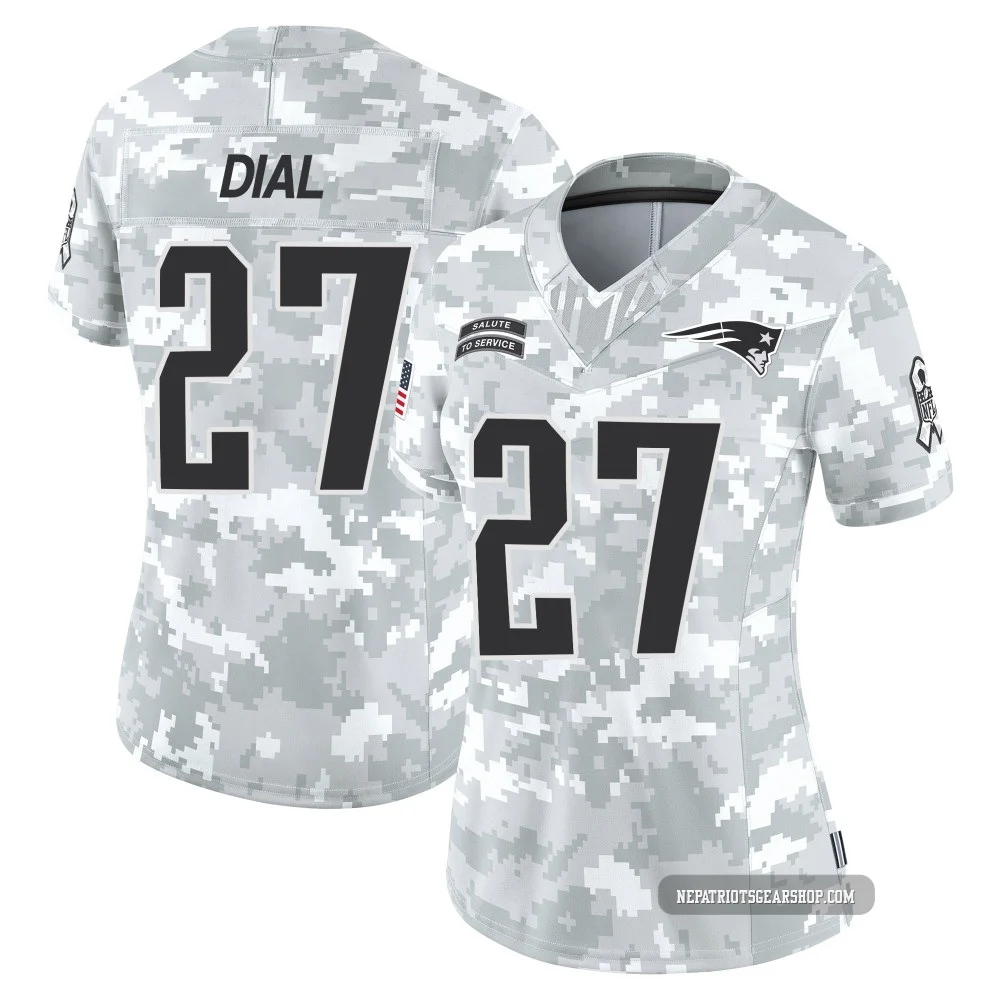 Marcellas Dial Jr. ＃27 New England Patriots Limited 2024 Salute to Service Jersey - Women's Arctic Camo