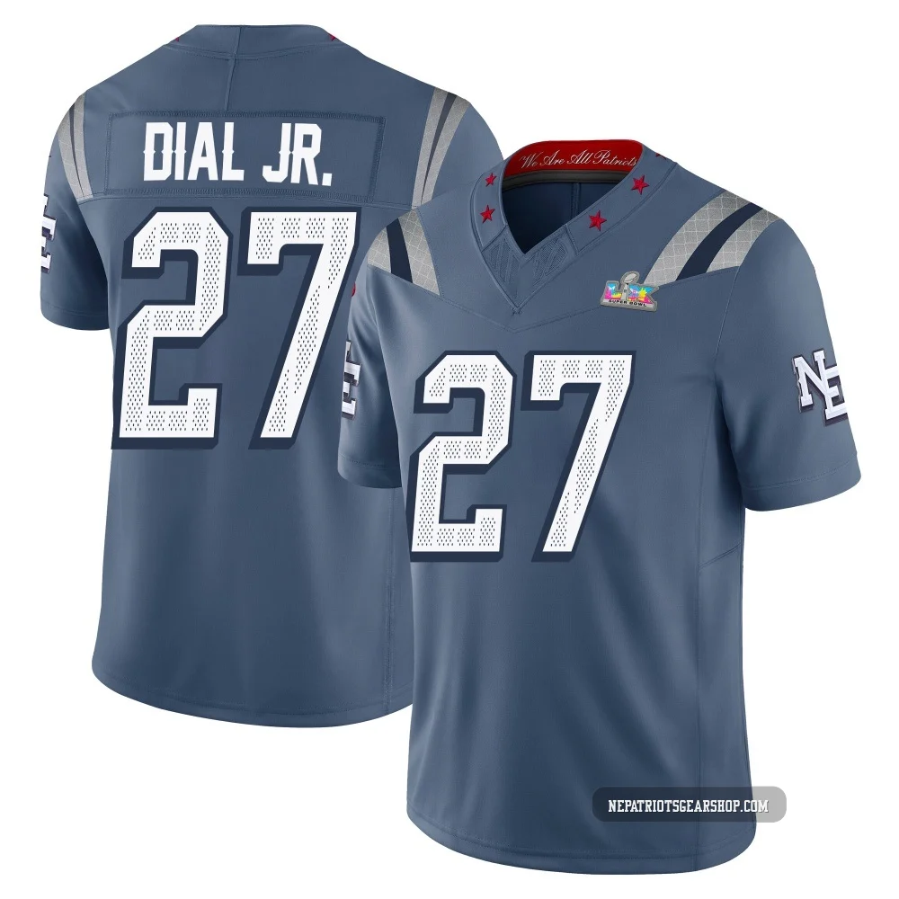 Marcellas Dial Jr. ＃27 New England Patriots Limited Storm 2025 Rivalries Collection Super Bowl LX Patch Jersey - Men's Blue