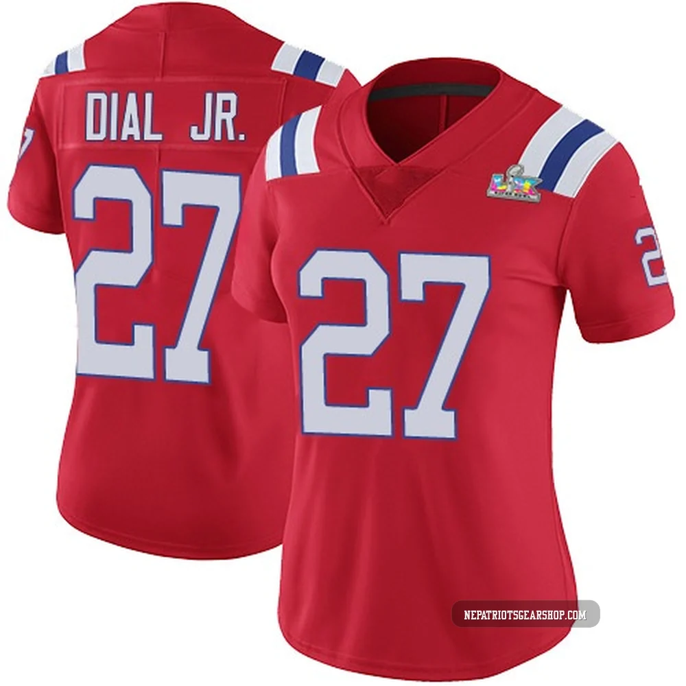 Marcellas Dial Jr. ＃27 New England Patriots Limited Vapor Untouchable Alternate Super Bowl LX Patch Jersey - Women's Red