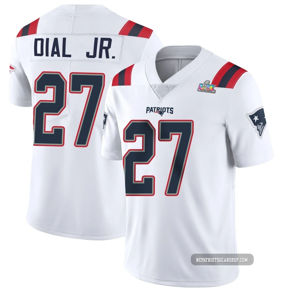 Marcellas Dial Jr. ＃27 New England Patriots Limited Vapor Untouchable Super Bowl LX Patch Jersey - Youth White