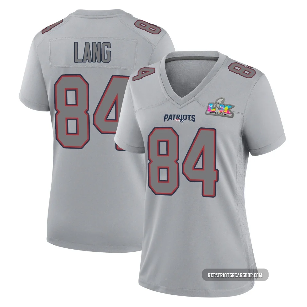 Marshall Lang ＃84 New England Patriots Game Silver Atmosphere Fashion Super Bowl LX Patch Jersey - Women's