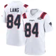 Marshall Lang ＃84 New England Patriots Game Super Bowl LX Patch Jersey - Youth White