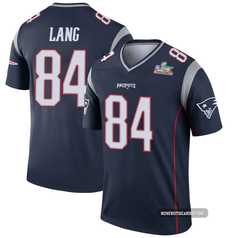 Marshall Lang ＃84 New England Patriots Legend Super Bowl LX Patch Jersey - Youth Navy