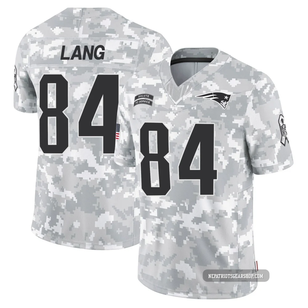 Marshall Lang ＃84 New England Patriots Limited 2024 Salute to Service Jersey - Men's Arctic Camo