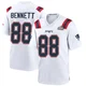 Martellus Bennett ＃88 New England Patriots Game Super Bowl LX Patch Jersey - Men's White