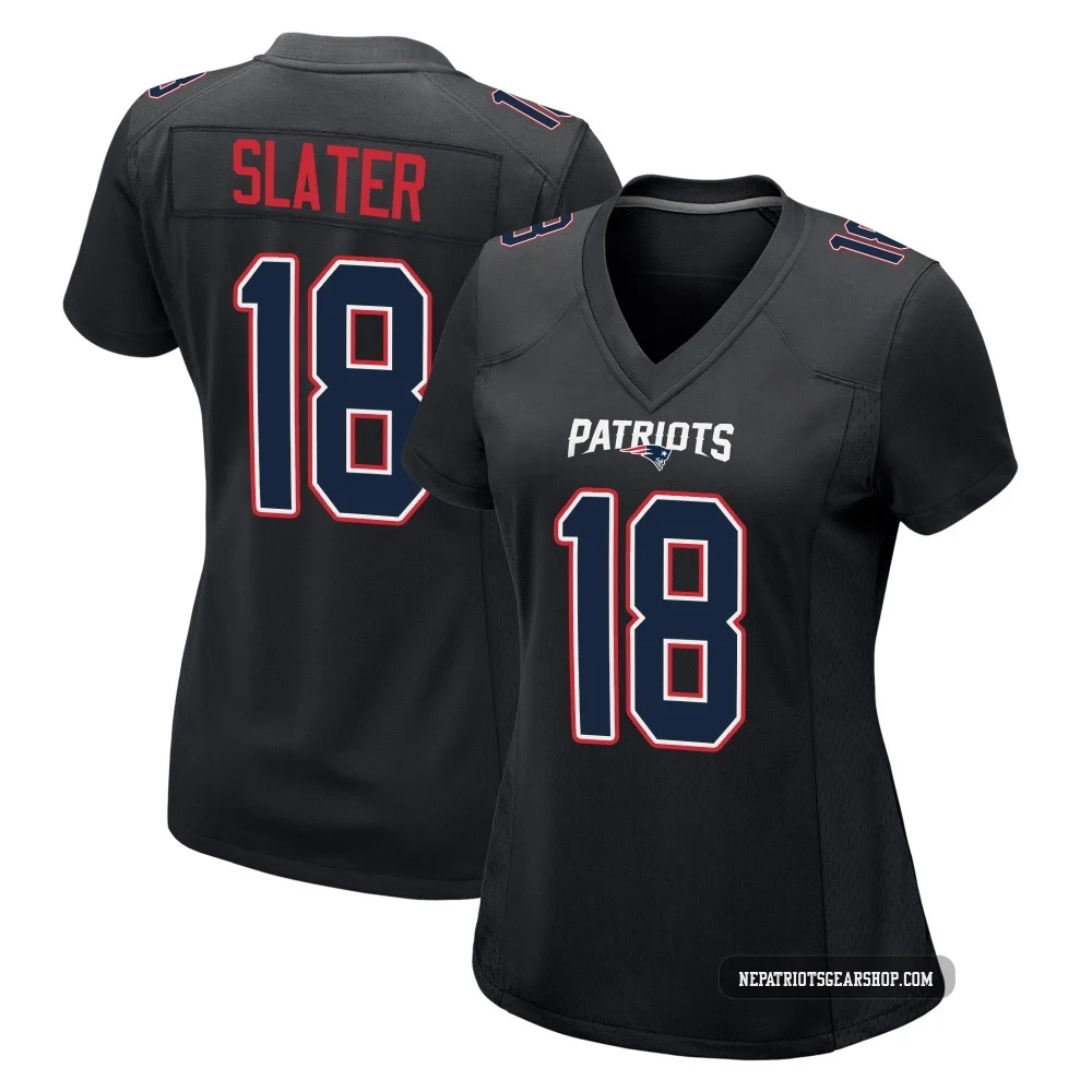 Matthew Slater ＃18 New England Patriots Game Carbon Fashion Jersey - Women's Black