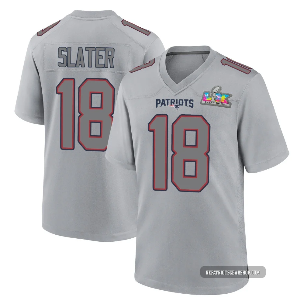 Matthew Slater ＃18 New England Patriots Game Silver Atmosphere Fashion Super Bowl LX Patch Jersey - Youth