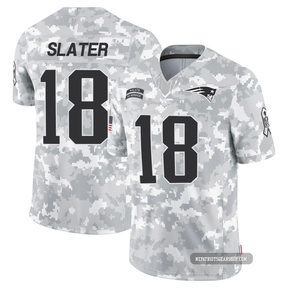 Matthew Slater ＃18 New England Patriots Limited 2024 Salute to Service Jersey - Men's Arctic Camo