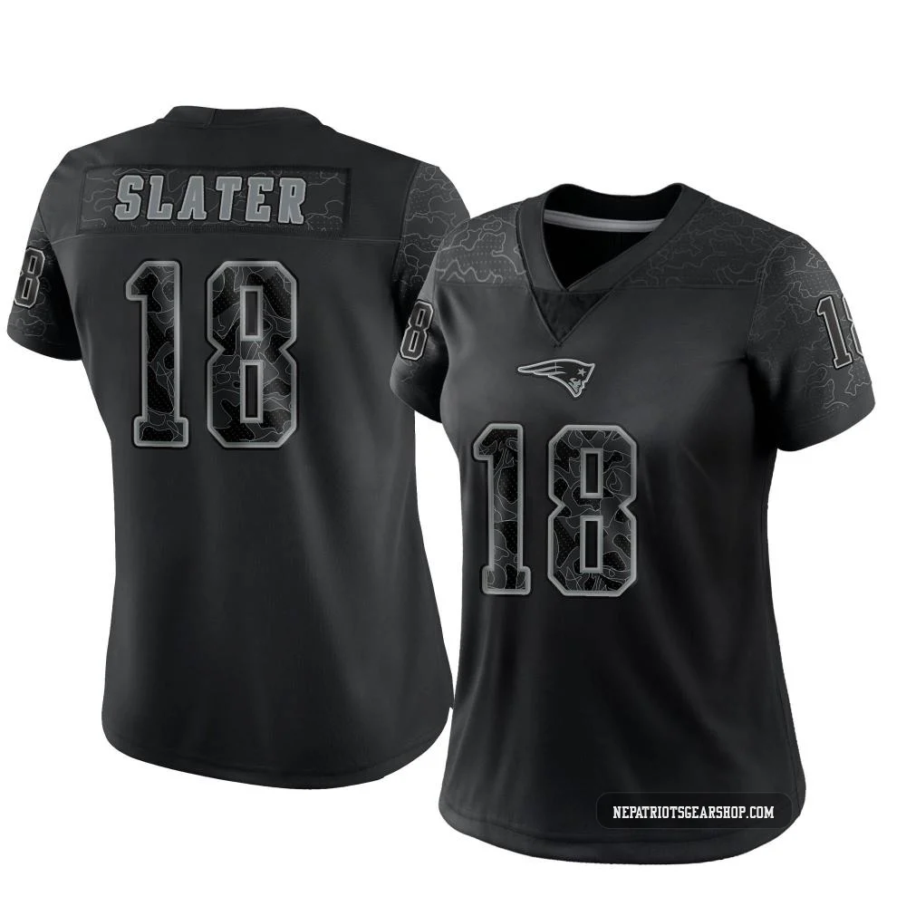 Matthew Slater ＃18 New England Patriots Limited Reflective Jersey - Women's Black