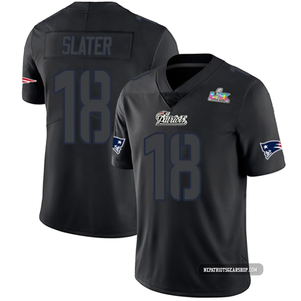 Matthew Slater ＃18 New England Patriots Limited Super Bowl LX Patch Jersey - Youth Black Impact
