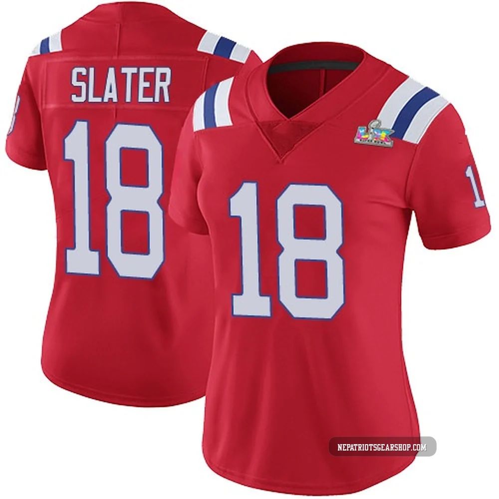 Matthew Slater ＃18 New England Patriots Limited Vapor Untouchable Alternate Super Bowl LX Patch Jersey - Women's Red
