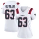Mehki Butler ＃63 New England Patriots Game Jersey - Women's White