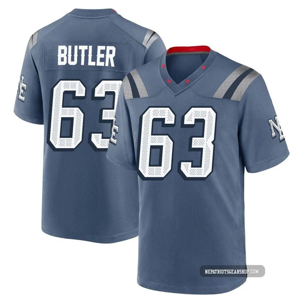 Mehki Butler ＃63 New England Patriots Game Storm 2025 Rivalries Collection Jersey - Youth Blue