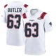 Mehki Butler ＃63 New England Patriots Game Super Bowl LX Patch Jersey - Men's White