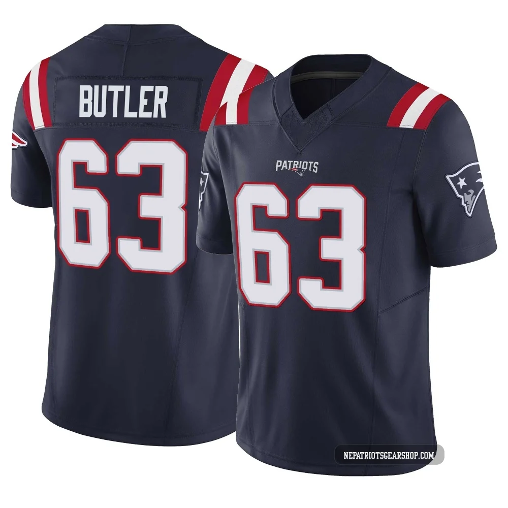 Mehki Butler ＃63 New England Patriots Limited Vapor F.U.S.E. Jersey - Men's Navy