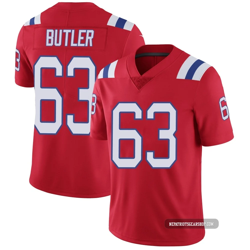 Mehki Butler ＃63 New England Patriots Limited Vapor Untouchable Alternate Jersey - Youth Red