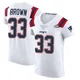 Mike Brown ＃33 New England Patriots Elite Vapor Untouchable Super Bowl LX Patch Jersey - Men's White