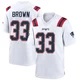 Mike Brown ＃33 New England Patriots Game Jersey - Men's White