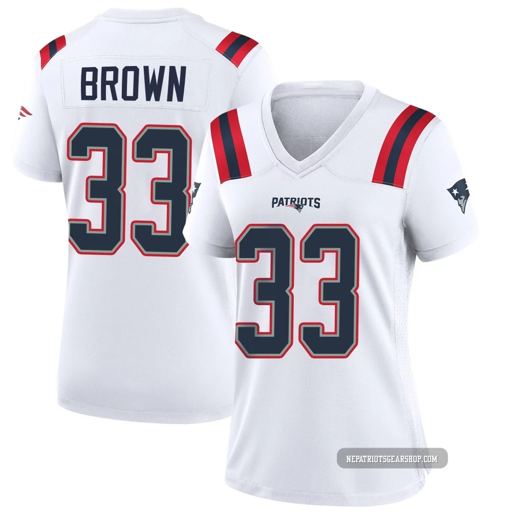 Mike Brown ＃33 New England Patriots Game Jersey - Women's White