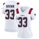 Mike Brown ＃33 New England Patriots Game Jersey - Women's White