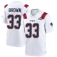 Mike Brown ＃33 New England Patriots Game Super Bowl LX Patch Jersey - Men's White