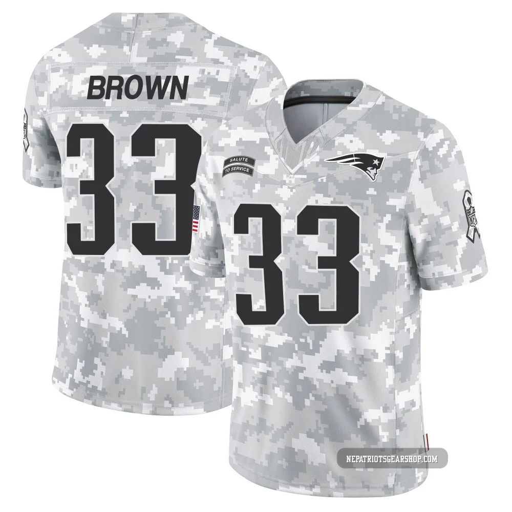 Mike Brown ＃33 New England Patriots Limited 2024 Salute to Service Jersey - Men's Arctic Camo