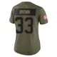 Mike Brown ＃33 New England Patriots Limited 2025 Salute to Service Jersey - Women's Olive