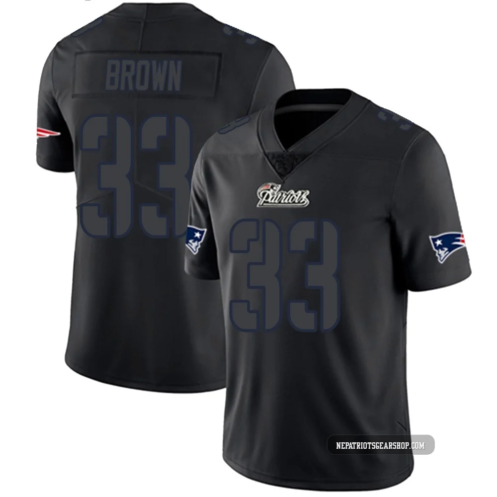 Mike Brown ＃33 New England Patriots Limited Jersey - Men's Black Impact