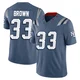 Mike Brown ＃33 New England Patriots Limited Storm 2025 Rivalries Collection Jersey - Youth Blue