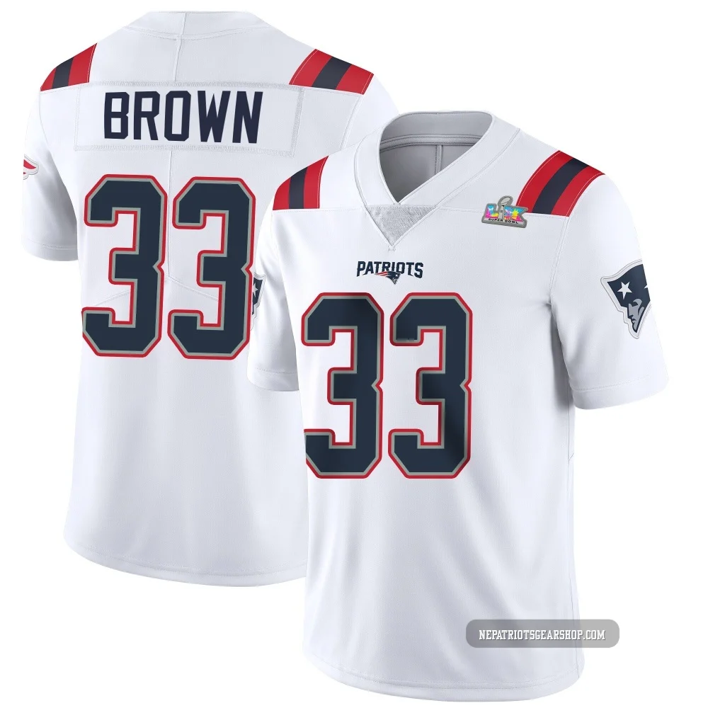 Mike Brown ＃33 New England Patriots Limited Vapor Untouchable Super Bowl LX Patch Jersey - Men's White