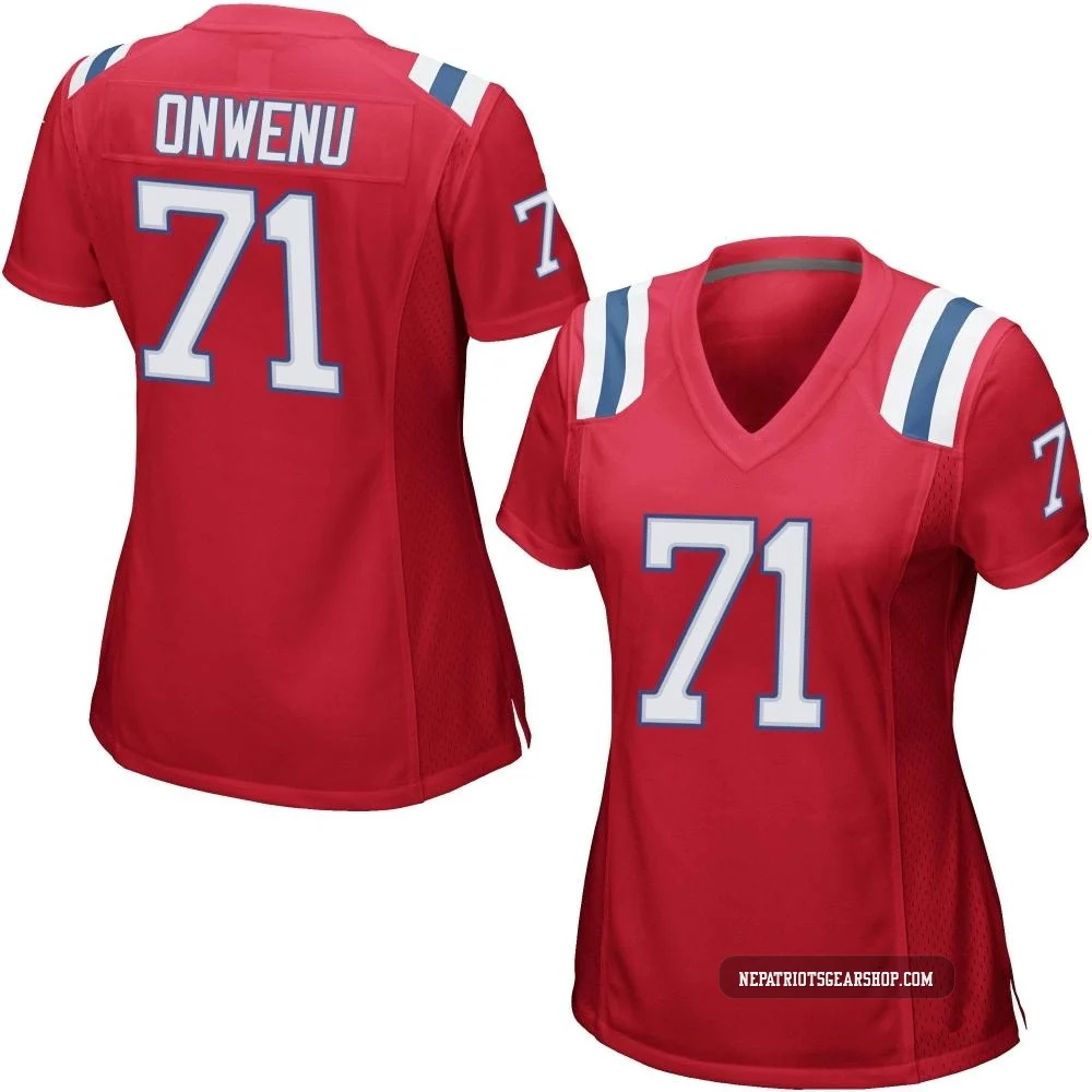 Mike Onwenu ＃71 New England Patriots Game Alternate Jersey - Women's Red