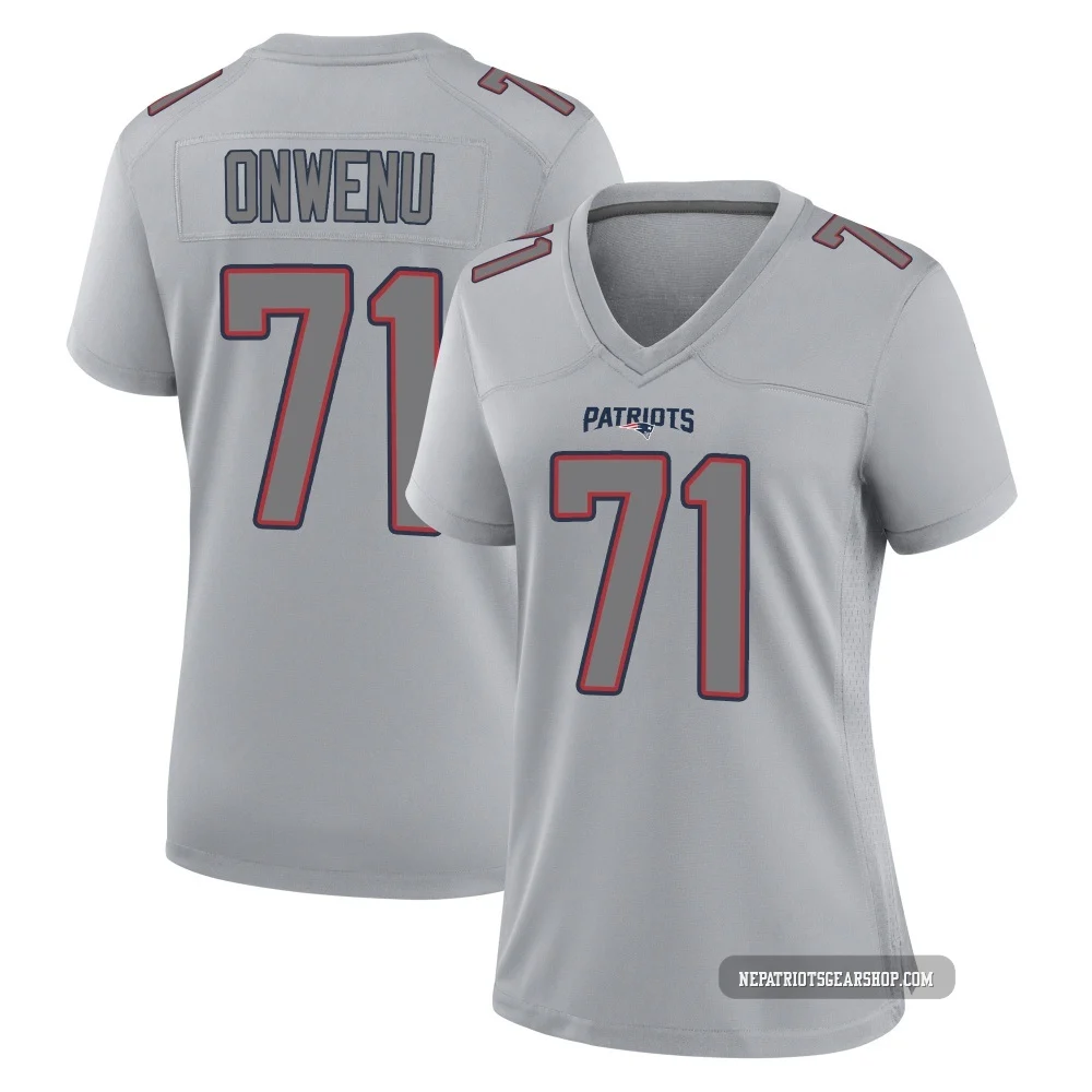 Mike Onwenu ＃71 New England Patriots Game Silver Atmosphere Fashion Jersey - Women's